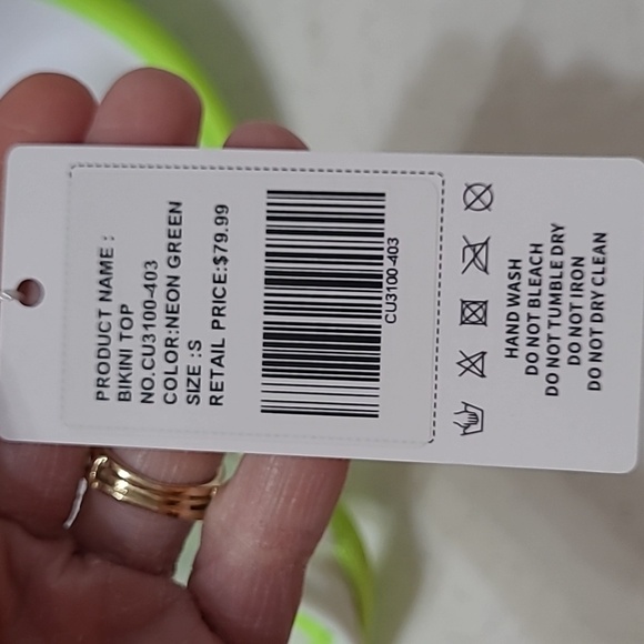 NWT Colloyes Neon Green Push-up Bikini Top size Small - Picture 8 of 8